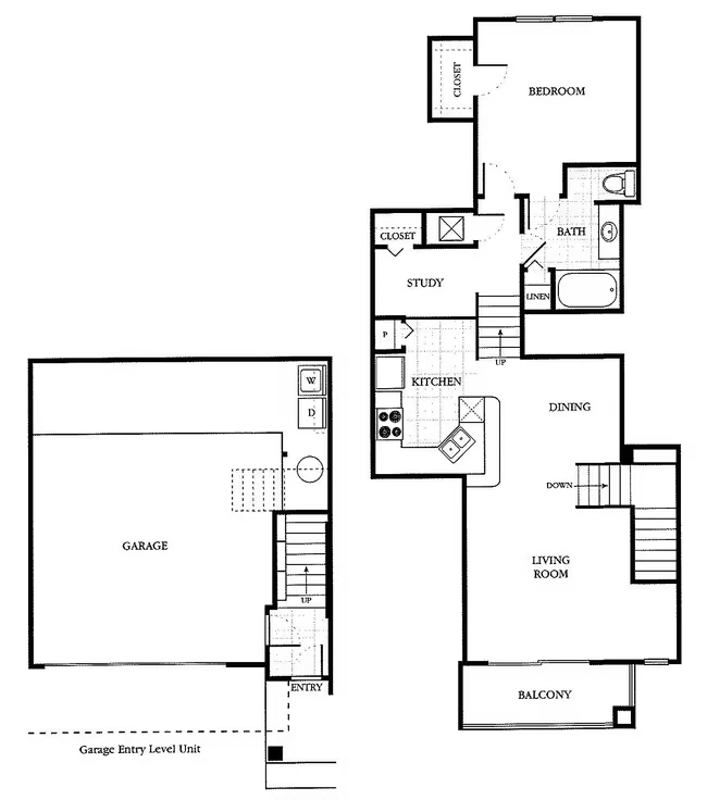 Abberley - 2 car (512sf) 1704 floor plan